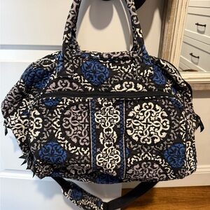 Vera Bradley Weekender Black, Blue, and White Patterned Travel Bag